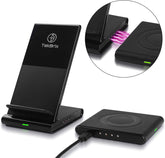 TekBrix® Wireless Charger 2-in-1 Dual Fast Charging Stand & Pad Station